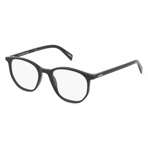 Levi's LV1002 Unisex-Brille inkl. Gläser Vollrand Achteckig Kunststoff-Gestell 51mm/19mm/150mm, schwarz