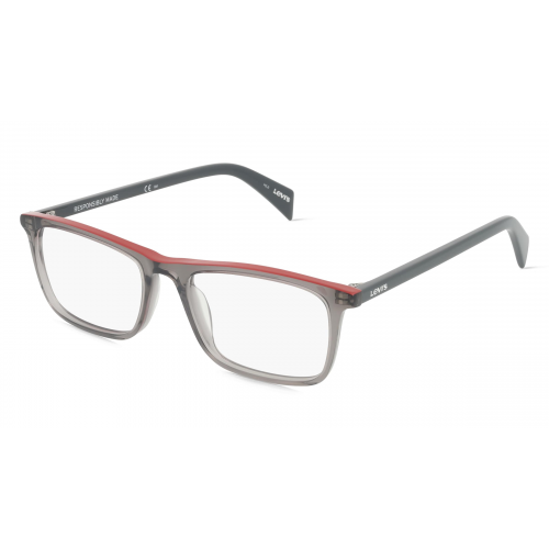 Levi's LV1004 Herren-Brille inkl. Gläser Vollrand Eckig Kunststoff-Gestell 51mm/17mm/145mm, grau