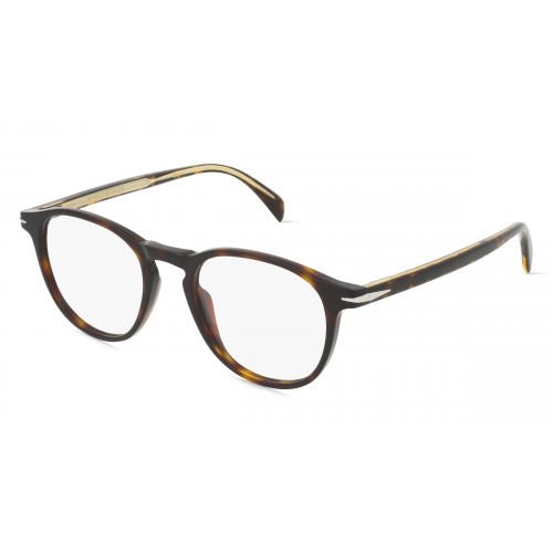 David Beckham DB 1018 Herren-Brille inkl. Gläser Vollrand Rund Acetat-Gestell 49mm/20mm/150mm, braun