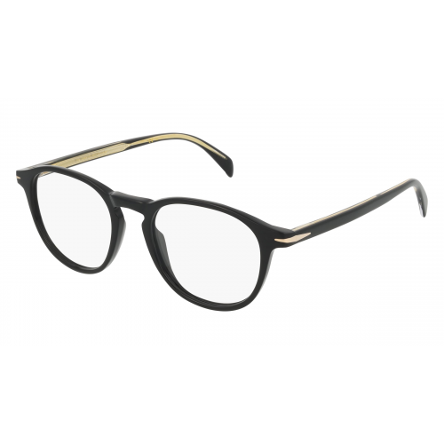 David Beckham DB 1018 Herren-Brille inkl. Gläser Vollrand Rund Acetat-Gestell 49mm/20mm/150mm, schwarz