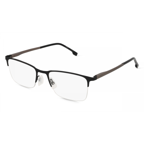 Boss 1187 Herren-Brille inkl. Gläser Halbrand Eckig Metall-Gestell 52mm/19mm/145mm, schwarz