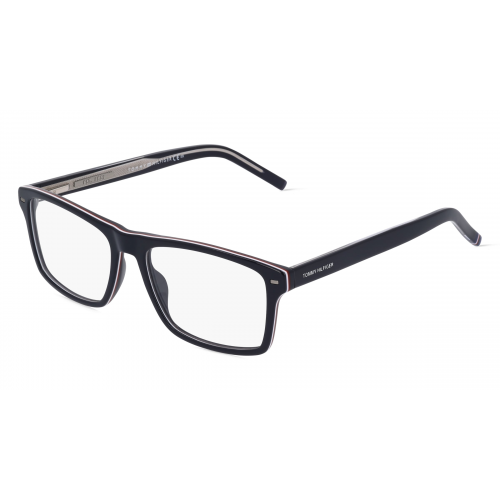 Tommy Hilfiger TH1770 Herren-Brille inkl. Gläser Vollrand Eckig Acetat-Gestell 55mm/17mm/145mm, Blau