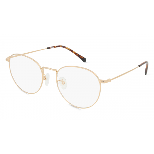 Polaroid PLD D396/G Unisex-Brille inkl. Gläser Vollrand Rund Metall-Gestell 53mm/19mm/145mm, gold