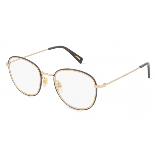 Levi's LV1027 Damen-Brille inkl. Gläser Vollrand Panto Metall-Gestell 50mm/21mm/145mm, gold