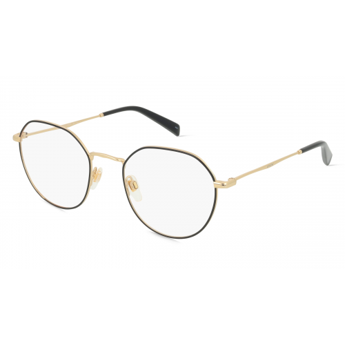 Levi's LV5024 Damen-Brille inkl. Gläser Vollrand Panto Metall-Gestell 52mm/21mm/145mm, schwarz