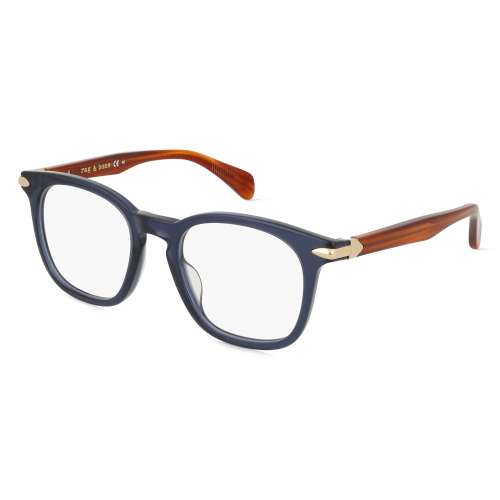 Rag & Bone RNB7037/G Unisex-Brille inkl. Gläser Vollrand Panto Acetat-Gestell 50mm/20mm/140mm, blau