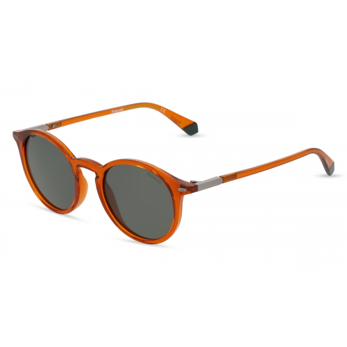 Polaroid PLD 2116/S Unisex-Sonnenbrille Vollrand Rund Kunststoff-Gestell, orange