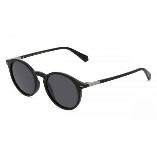 Polaroid PLD 2116/S Unisex-Sonnenbrille Vollrand Rund Kunststoff-Gestell, schwarz