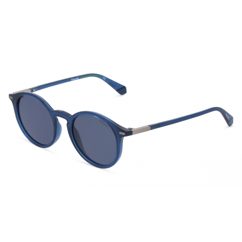 Polaroid PLD 2116/S Unisex-Sonnenbrille Vollrand Rund Kunststoff-Gestell, blau