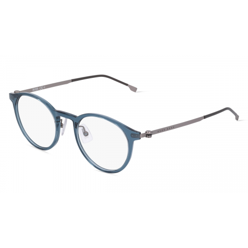 Boss 1350/F Herren-Brille inkl. Gläser Vollrand Panto Kunststoff-Gestell 49mm/21mm/145mm, grün