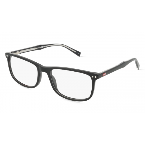 Levi's LV5027 Herren-Brille inkl. Gläser Vollrand Rechteckig Kunststoff-Gestell 56mm/18mm/145mm, schwarz