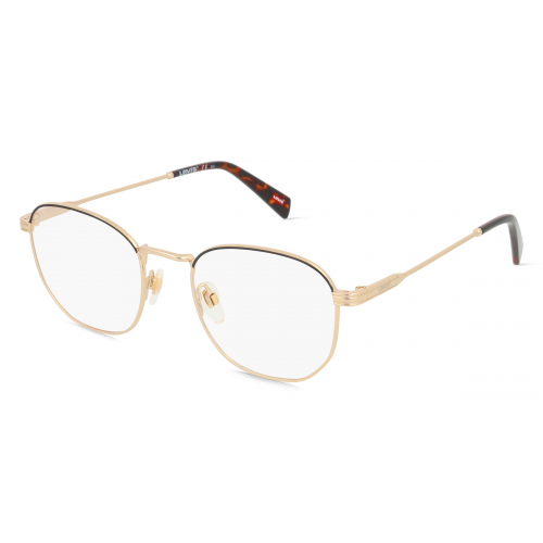 Levi's LV1028 Unisex-Brille inkl. Gläser Vollrand Rechteckig Metall-Gestell 50mm/20mm/145mm, gold