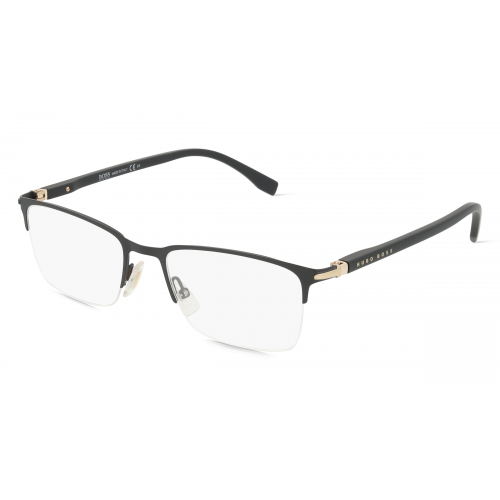 Boss 1007/IT Herren-Brille inkl. Gläser Halbrand Eckig Metall-Gestell 52mm/19mm/145mm, schwarz