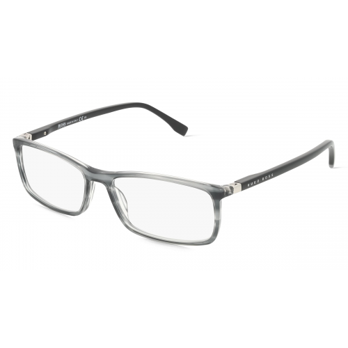 Boss 0680/IT Herren-Brille inkl. Gläser Vollrand Eckig Acetat-Gestell 55mm/16mm/145mm, grau