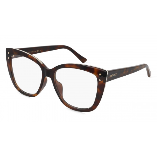 Jimmy Choo JC328/G Damen-Brille inkl. Gläser Vollrand Butterfly Acetat-Gestell 54mm/16mm/145mm, braun