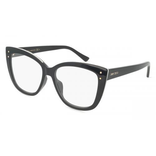 Jimmy Choo JC328/G Damen-Brille inkl. Gläser Vollrand Butterfly Acetat-Gestell 54mm/16mm/145mm, schwarz