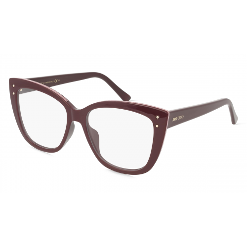 Jimmy Choo JC328/G Damen-Brille inkl. Gläser Vollrand Butterfly Acetat-Gestell 54mm/16mm/145mm, rot