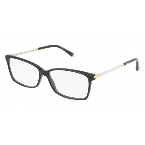 Jimmy Choo JC332 Damen-Brille inkl. Gläser Vollrand Eckig Acetat-Gestell 55mm/14mm/140mm, schwarz