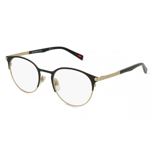 Levi's LV5035 Unisex-Brille inkl. Gläser Vollrand Panto Metall-Gestell 50mm/20mm/145mm, schwarz