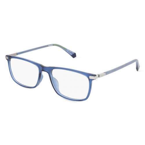 Polaroid PLD D458/G Herren-Brille inkl. Gläser Vollrand Rechteckig Kunststoff-Gestell 54mm/17mm/145mm, blau