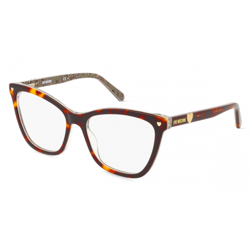 Love Moschino MOL593 Damen-Brille inkl. Gläser Vollrand Cateye Acetat-Gestell 54mm/16mm/140mm, braun