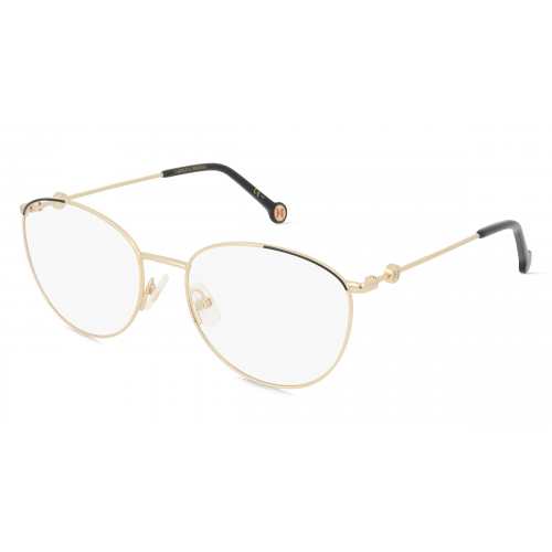 Carolina Herrera CH0058 Damen-Brille inkl. Gläser Vollrand Rund Metall-Gestell 56mm/18mm/145mm, gold