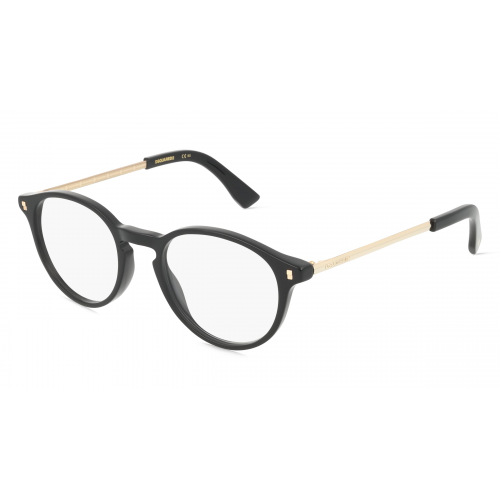 Dsquared2	 D2 0056 Herren-Brille inkl. Gläser Vollrand Rund Acetat-Gestell 49mm/20mm/145mm, braun