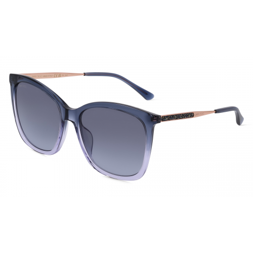 Jimmy Choo NEREA/G/S Damen-Sonnenbrille Vollrand Eckig Acetat-Gestell, blau