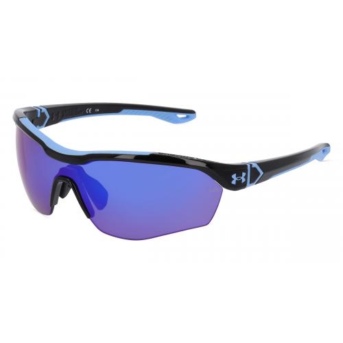 Under Armour UA YARD PRO Unisex-Sonnenbrille Vollrand Monoscheibe Kunststoff-Gestell, schwarz