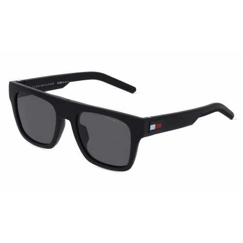 Tommy Hilfiger Eyewear TH 1976/S Herren-Sonnenbrille Vollrand Eckig Kunststoff-Gestell, schwarz