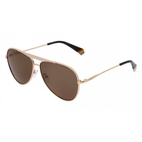 Polaroid PLD 6200/S/X Herren-Sonnenbrille Vollrand Pilot Metall-Gestell, gold