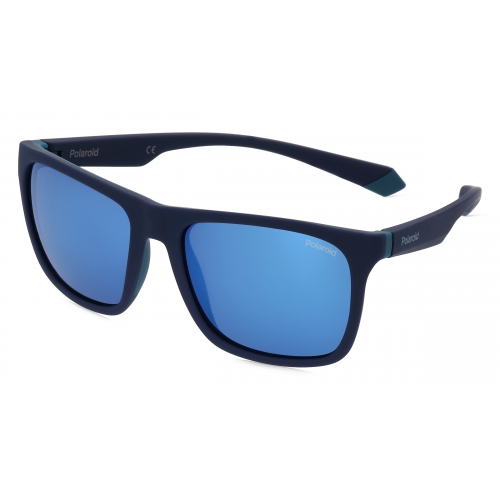 Polaroid PLD 2141/S Herren-Sonnenbrille Vollrand Eckig Acetat-Gestell, Blau