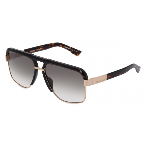 Dsquared2 D2 0084/S Herren-Sonnenbrille Vollrand Pilot Metall-Gestell, Havanna