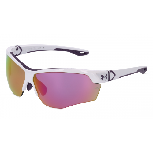 Under Armour UA YARD DUAL Unisex-Sonnenbrille Vollrand Eckig Kunststoff-Gestell, weiß