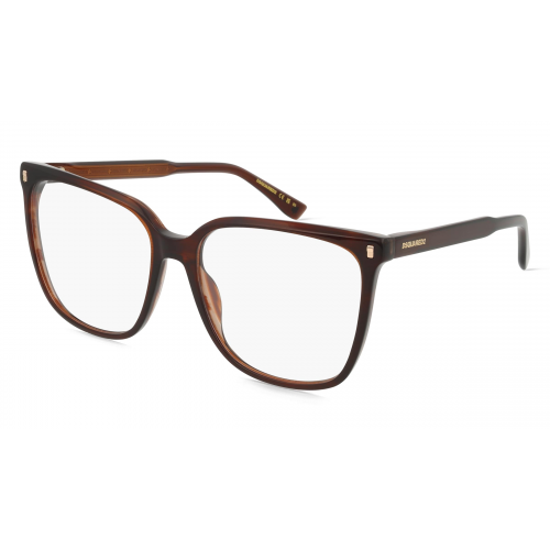 Dsquared2 D2 0115 Damen-Brille inkl. Gläser Vollrand Eckig Acetat-Gestell 57mm/16mm/145mm, braun