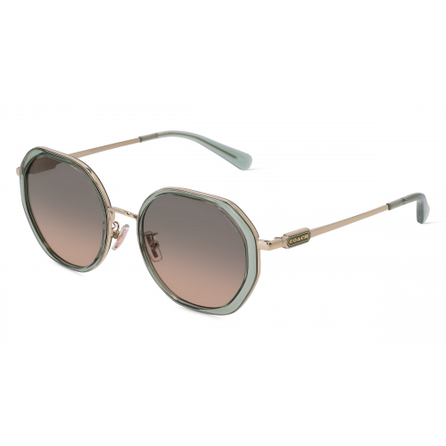 Coach HC7141 Damen-Sonnenbrille Vollrand Achteckig Metall-Gestell, gold