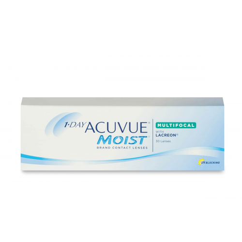 Johnson & Johnson 1-Day Acuvue Moist Multifocal (30er Packung) Tageslinsen (-9 dpt, Addition High (2,00 - 2,50) & BC 8.4) mit UV-Schutz