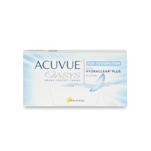 Johnson & Johnson Acuvue Oasys for Astigmatism (6er Packung) 2-Wochen-Linsen (-9 dpt, Zyl. -2,25, Achse 10 ° & BC 8.6) mit UV-Schutz