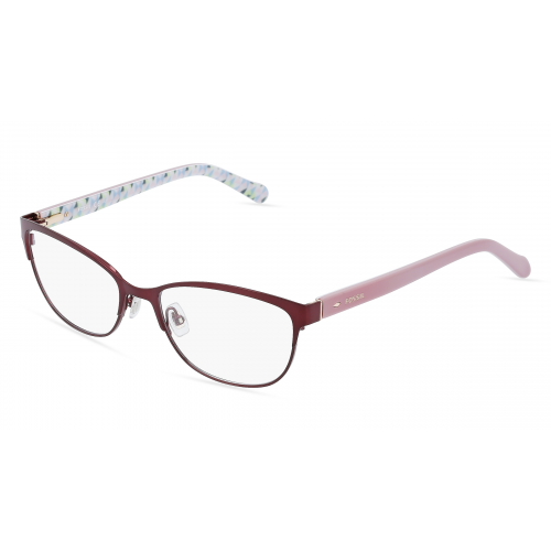 Fossil FOS 6041 Damen-Brille inkl. Gläser Vollrand Eckig Edelstahl-Gestell 55mm/17mm/140mm, rot