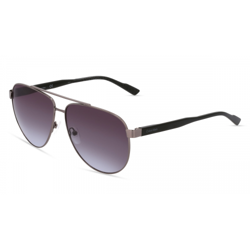 Calvin Klein CK21132S Unisex-Sonnenbrille Vollrand Pilot Metall-Gestell, grau