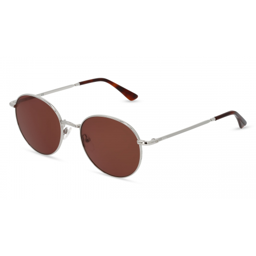 Calvin Klein CK21127S Unisex-Sonnenbrille Vollrand Rund Metall-Gestell, silber