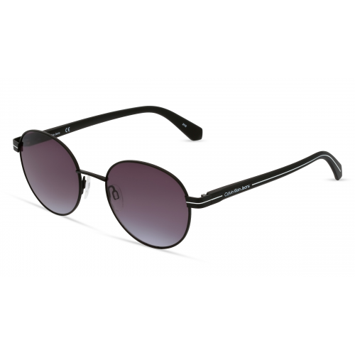 Calvin Klein Jeans CKJ22203S Unisex-Sonnenbrille Vollrand Rund Metall-Gestell, schwarz