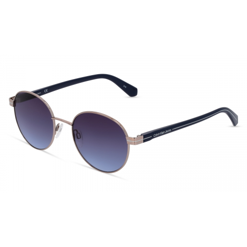 Calvin Klein Jeans CKJ22203S Unisex-Sonnenbrille Vollrand Rund Metall-Gestell, silber