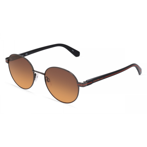 Calvin Klein Jeans CKJ22203S Unisex-Sonnenbrille Vollrand Rund Metall-Gestell, grau