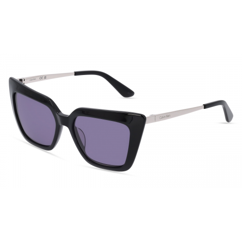 Calvin Klein CK22516S Damen-Sonnenbrille Vollrand Butterfly Kunststoff-Gestell, schwarz