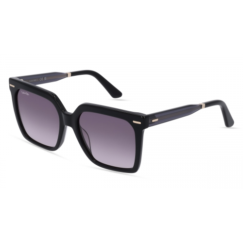 Calvin Klein CK22534S Damen-Sonnenbrille Vollrand Eckig Kunststoff-Gestell, schwarz