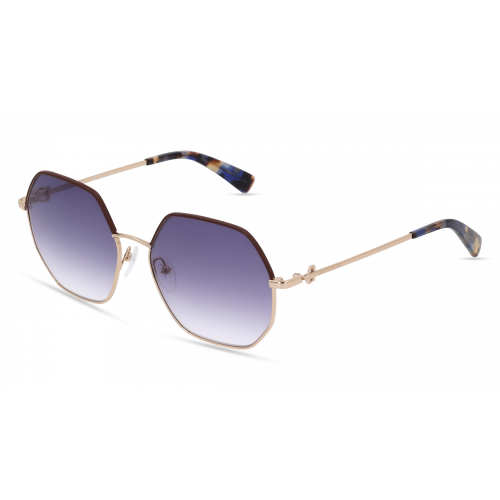 Longchamp LO140SL Damen-Sonnenbrille Vollrand Achteckig Metall-Gestell, gold