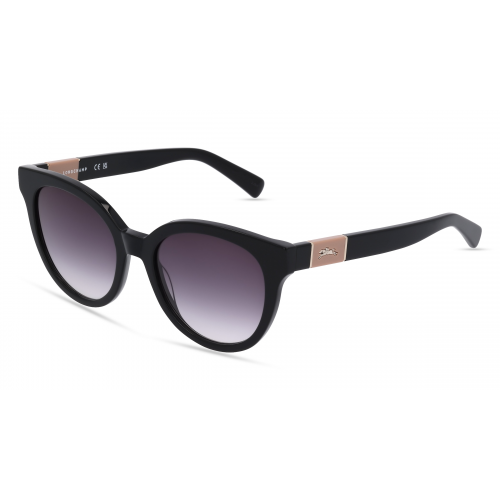 Longchamp LO697S Damen-Sonnenbrille Vollrand Butterfly Kunststoff-Gestell, schwarz