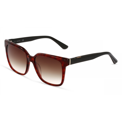 Calvin Klein CK21530S Damen-Sonnenbrille Vollrand Eckig Kunststoff-Gestell, braun