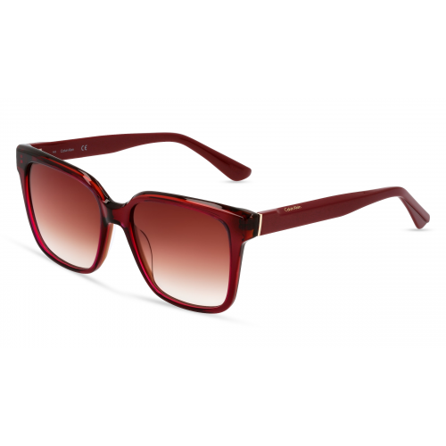 Calvin Klein CK21530S Damen-Sonnenbrille Vollrand Eckig Kunststoff-Gestell, rot